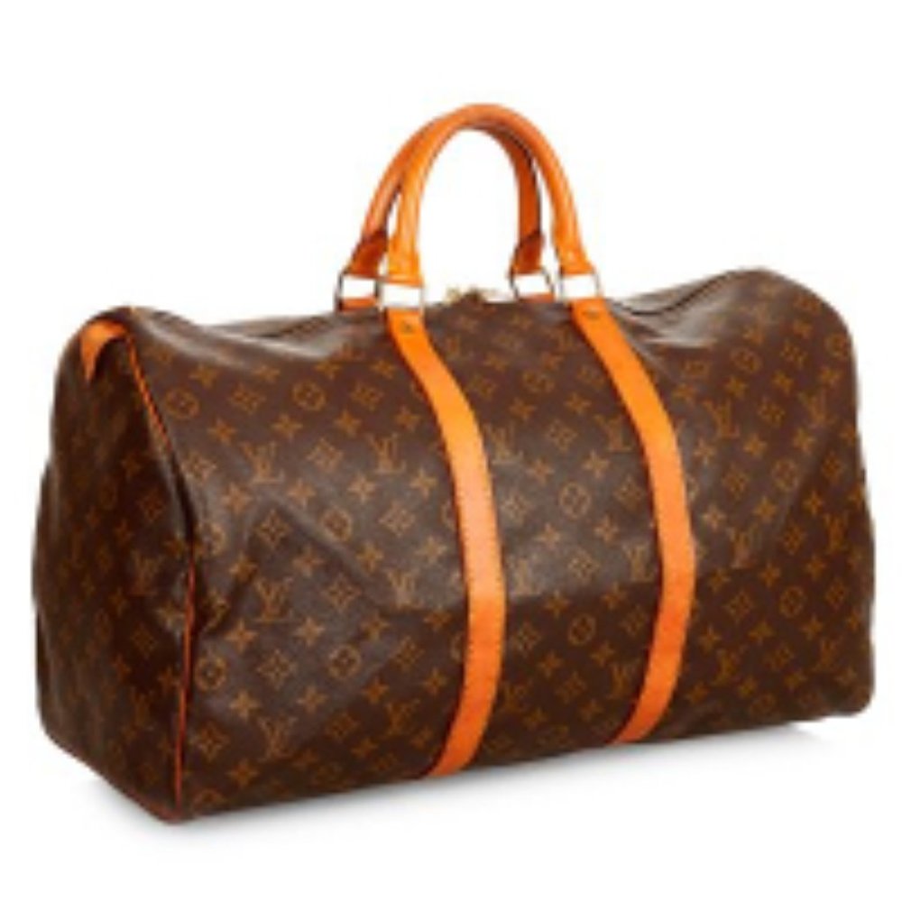 SALE! Vintage Louis Vuitton Keepall 55 Monogram Satchel Shoulder Bag Leather - Picture 5 of 15